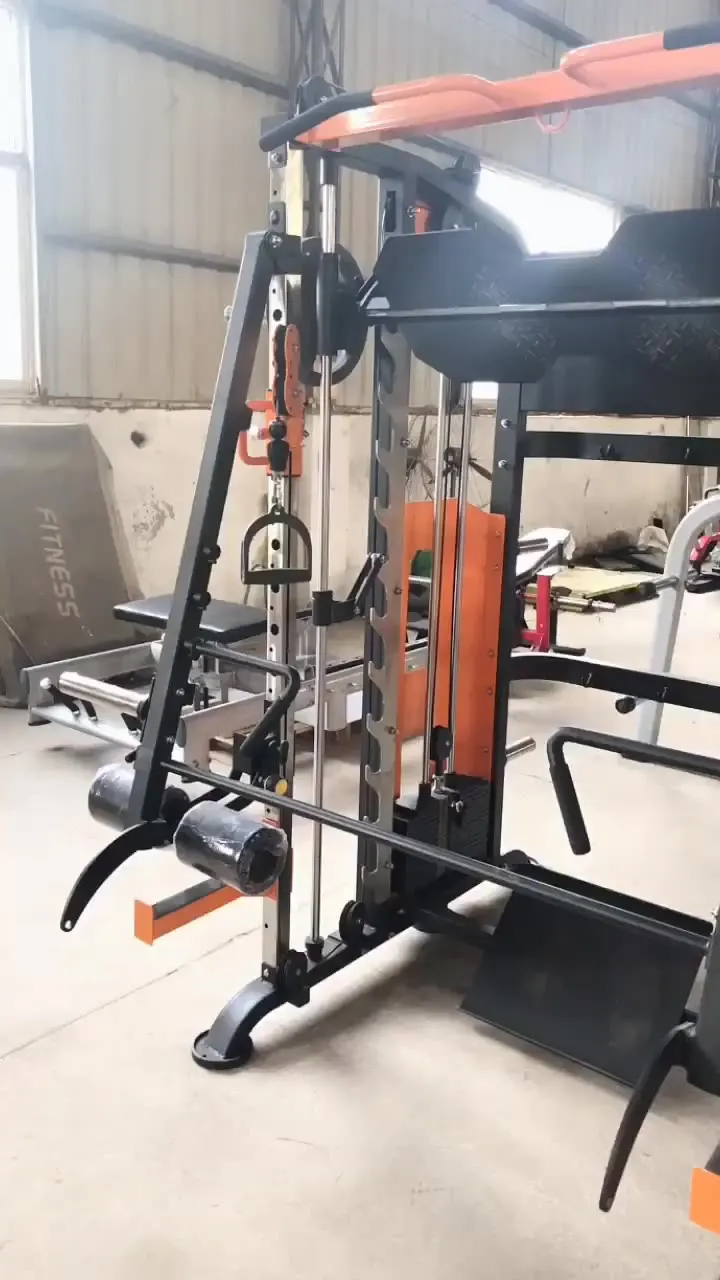 Multi-Function Station for Bodybuilding Functional Trainer & Crossover Cable Smith Gym Equipment for Fitness Exercise