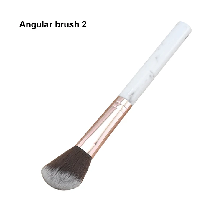 Single Nylon Hair Makeup Face Brush Angular Marble Highlight Plastic Handle Cosmetic Private Label Makeup Brush