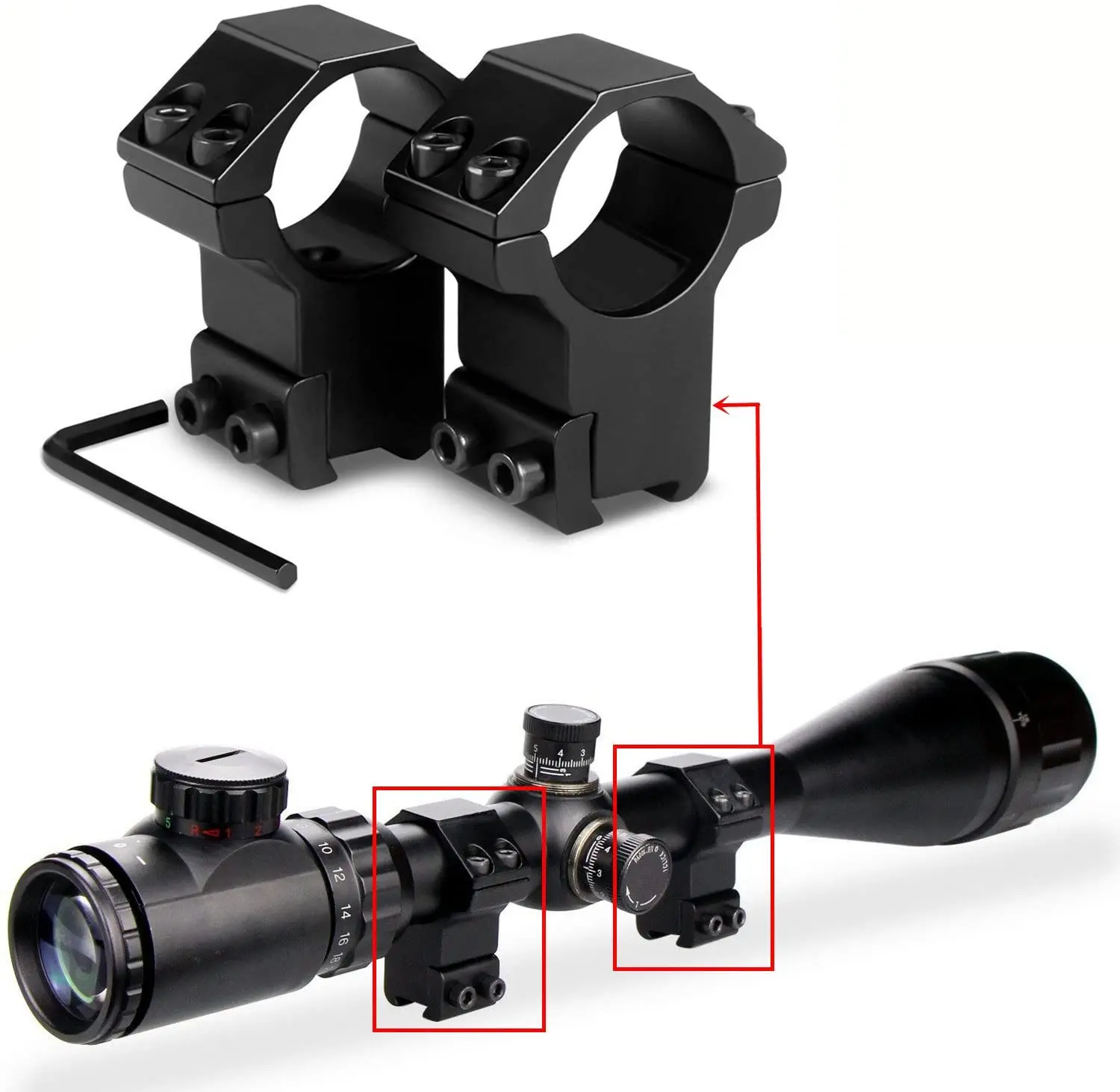 25,4 мм 1 дюймовое кольцо высокого профиля 11 мм рельса ласточкин хвост крепление для прицела фонарика