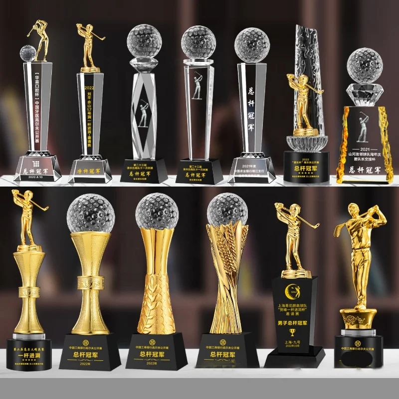 Yiwu Collection Professional Wholesale Golf Trophy Customized Golf Trophies And Awards Wholesale Glass Golf Trophy Blanks