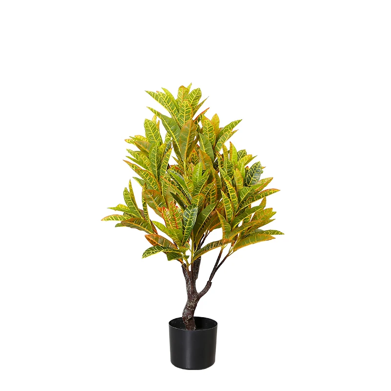 Table Decoration Crotons Tree Artificial Plant with Pot Faux Plant Potted Plant Home Decor 100cm Height