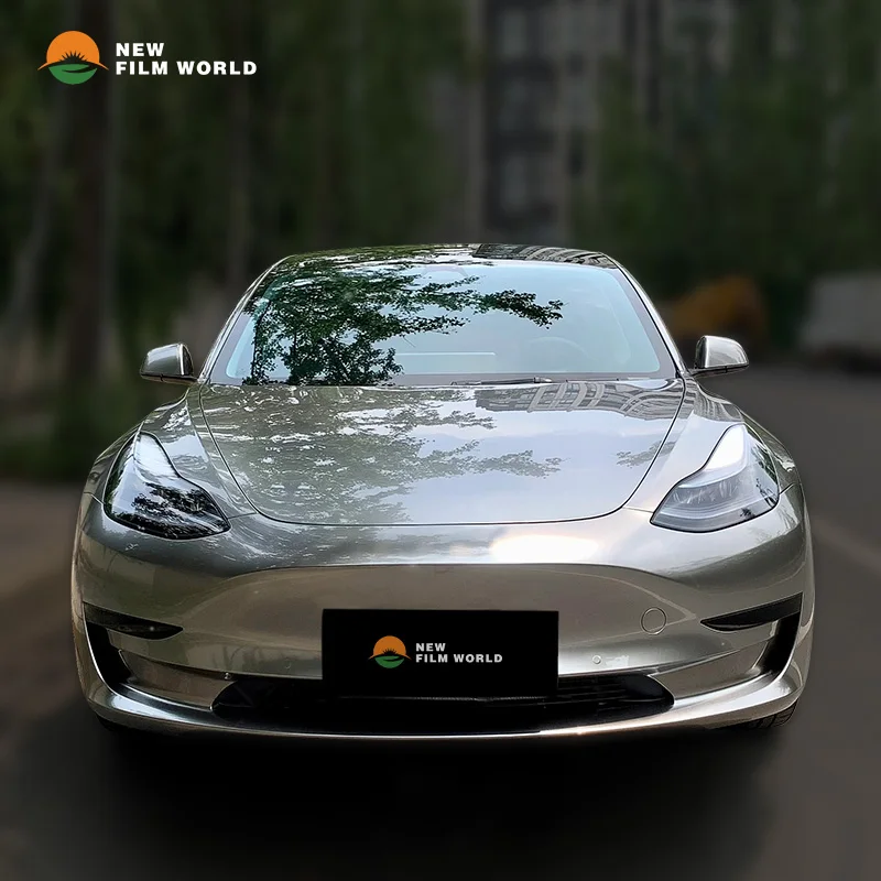 PET Liquid silver Car Wrap Film car wrapping film vinyl Stickers High Glossy car wrap vinyl film