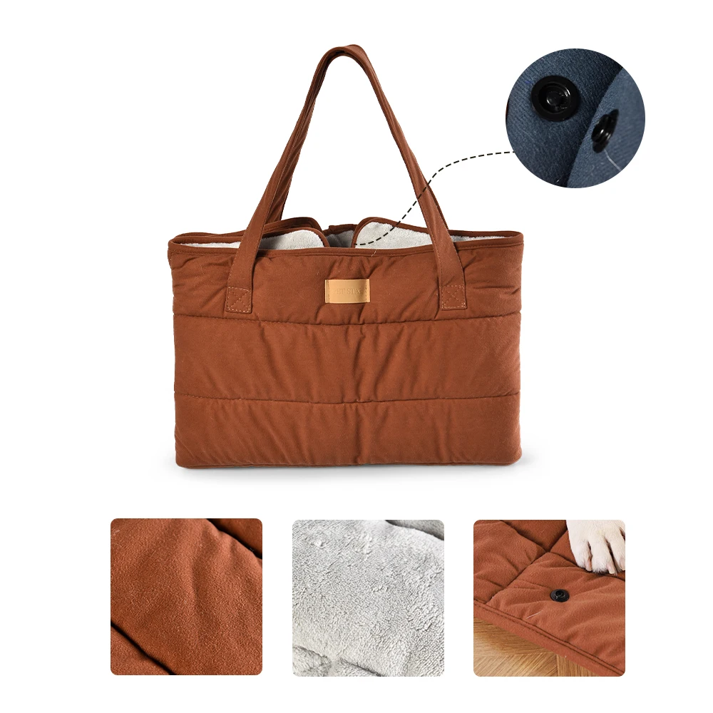 Factory wholesale pet outdoor supplies portable design antistatic fabric waterproof pet carrier bag dog cat mat bed