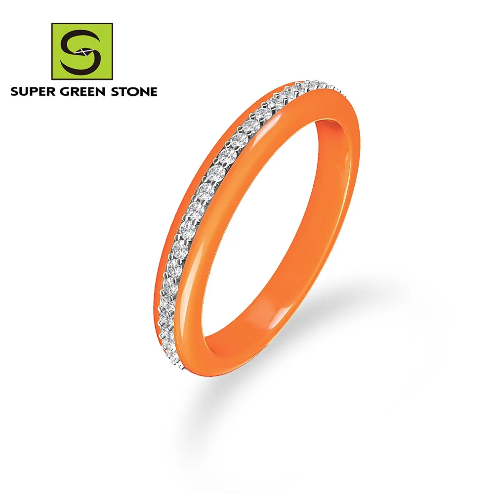 SuperGS SGSR117 Artificial Stone Beautiful Women 18k Gold Jewelry Excellent Lab diamonds Dynamism Warm Rainbow Rings