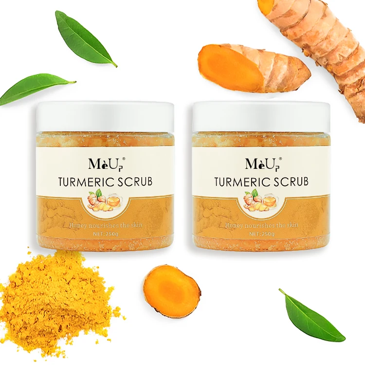 Private label natural vegan Moisturizing organic face care brightening exfoliating whitening wholesale turmeric body scrub