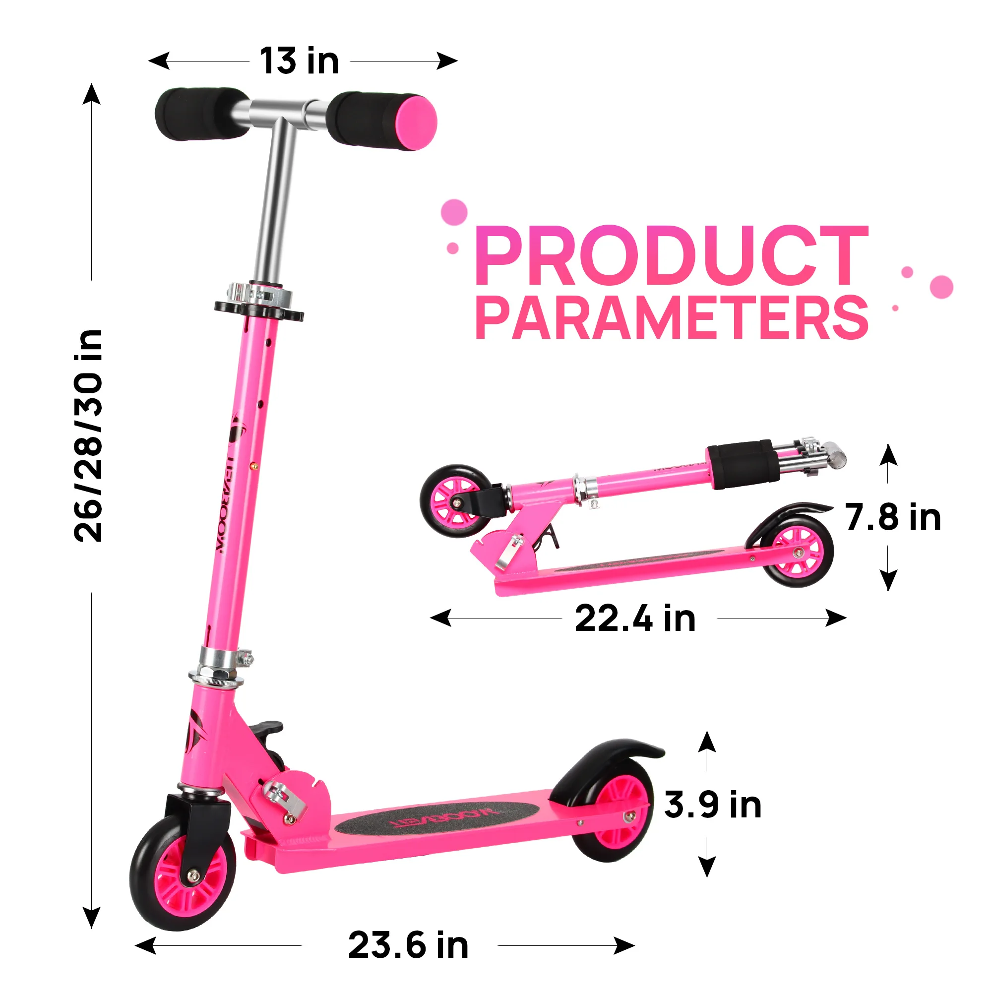 2 PVC Wheel Folding Children Scooter 3 Adjustable Height  Kick Scooter for kids