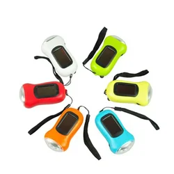 Mini Flashlight Portable Hand Crank Dynamo LED Solar Powered Flashlight Camping Torch 3 LED Hand Crank Flashlight