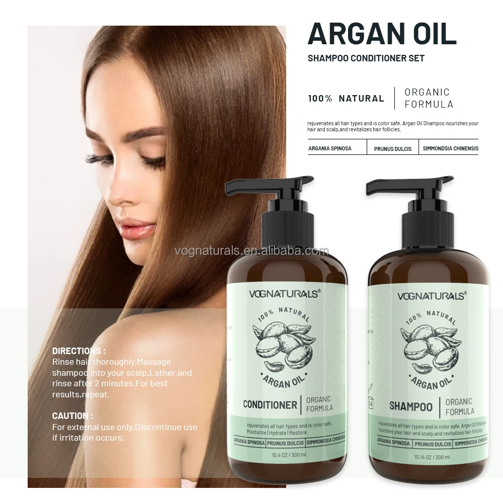 Private Label Nourishing Natural Shampoo Anti-dandruff Sulfate Free Argan Oil Hair Shampoo And Conditioner