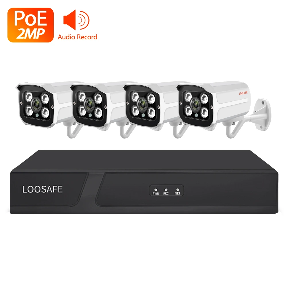  Наружная Проводная система видеонаблюдения cctv poe nvr kit 2mp 5mp ip