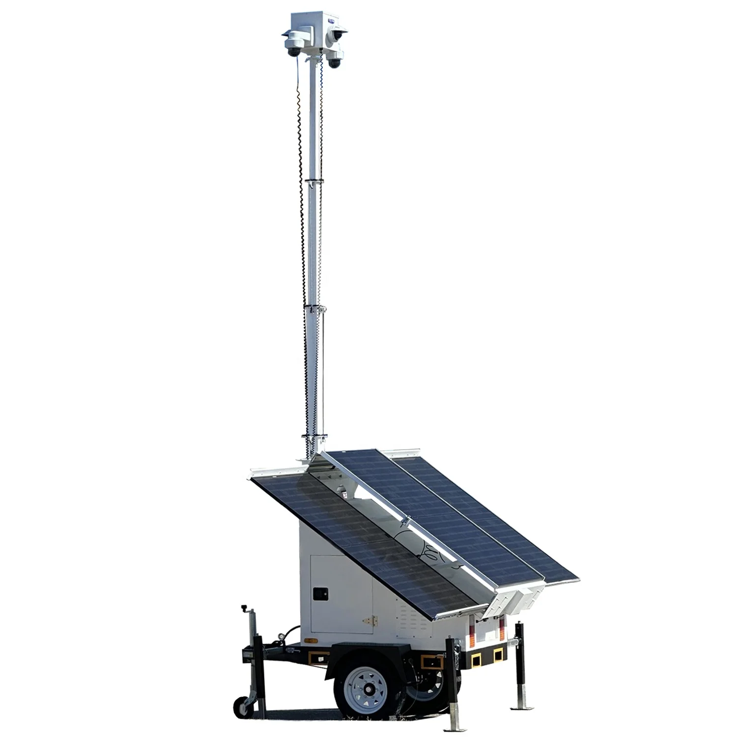 Mobile surveillance cctv security ptz wireless solar energy camera trailer system