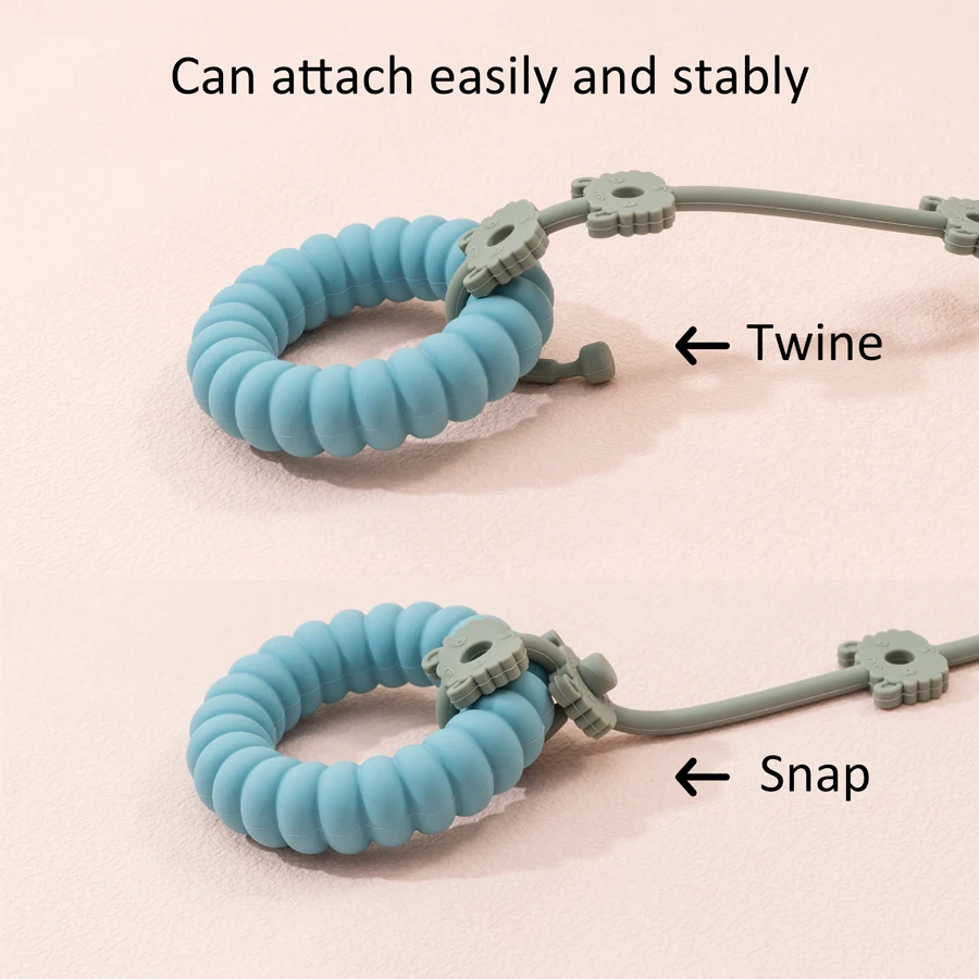 Bpa free wholesale stretchable Baby Teether Pacifier Chain Clip Holder  Sheep Shape Baby Pacifier Clip anti-loss Silicone Chain