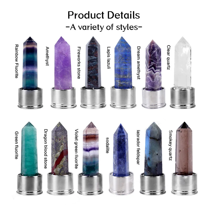 High quality amethyst stone polished single point 6 Angle column energy cup bottle column natural crystal column