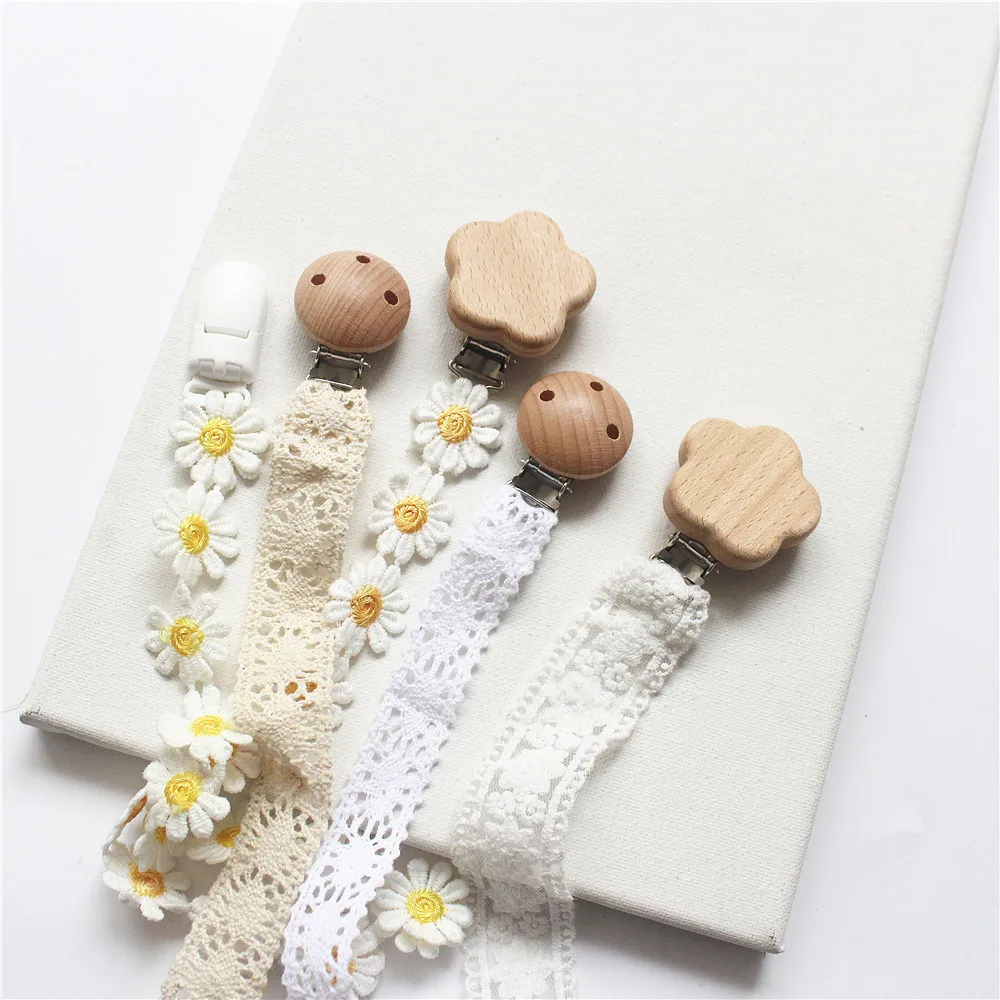 Baby Pacifier Clips Baby Pacifier Chain Wooden Dummy Clip Holder