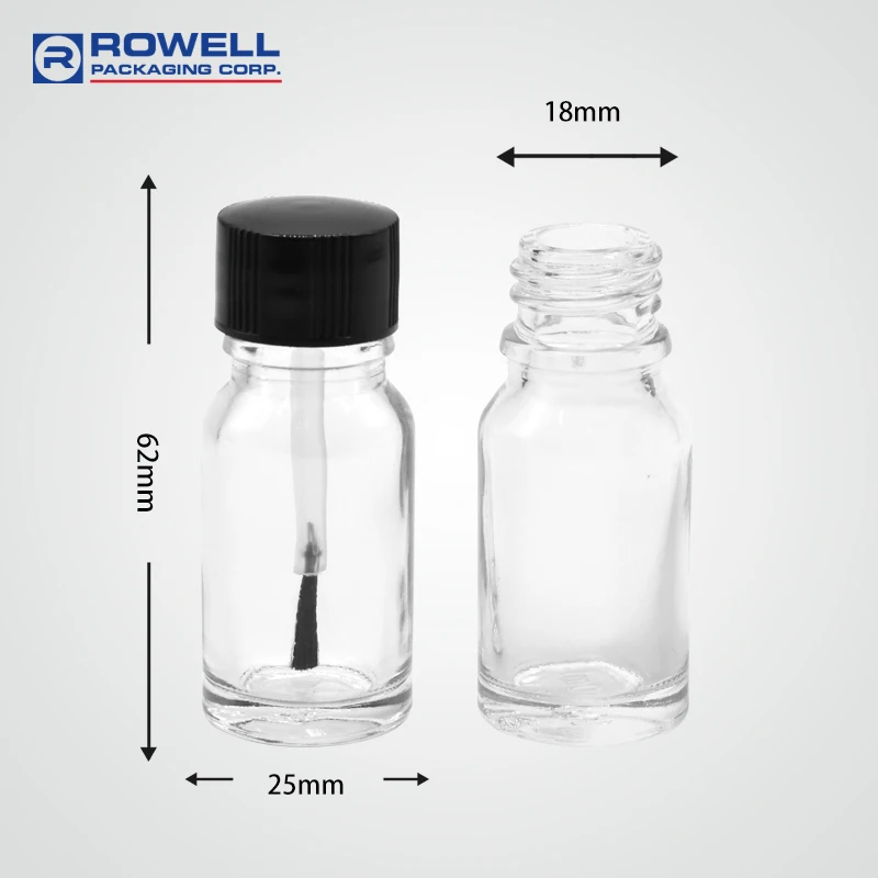 Solid Color Cylinder Glass Empty Nail Polish Bottle Wholesale with Cap