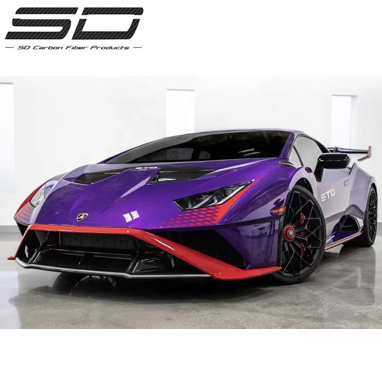 Dry Carbon Fiber Design LP580 LP610 EVO Front Bumper Side Skirts Rear Bumper Spoiler For Lambor Huracan STO Body kit