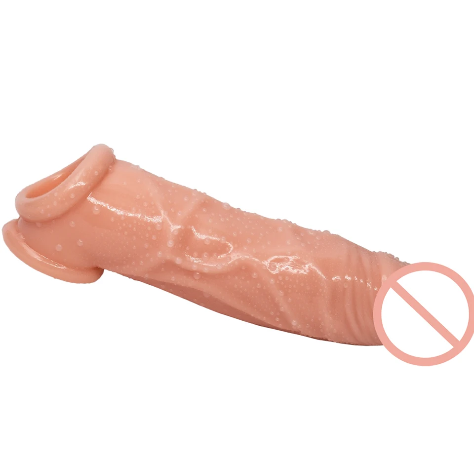 Hot sale dildo penis penis extension sleeve delay lasting double cock ring penis sleeve cock ring condom
