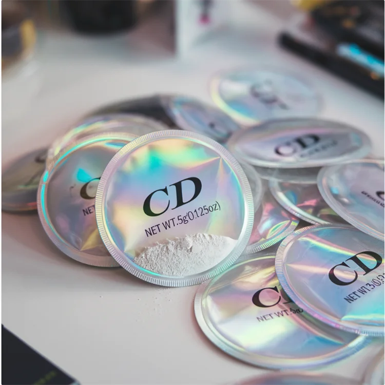 Custom Cali Packs Smell Proof Ziplock bag with CD Case Box Edible Gummy 8th 3.5 Circle Disc Shaped Mylar Bags