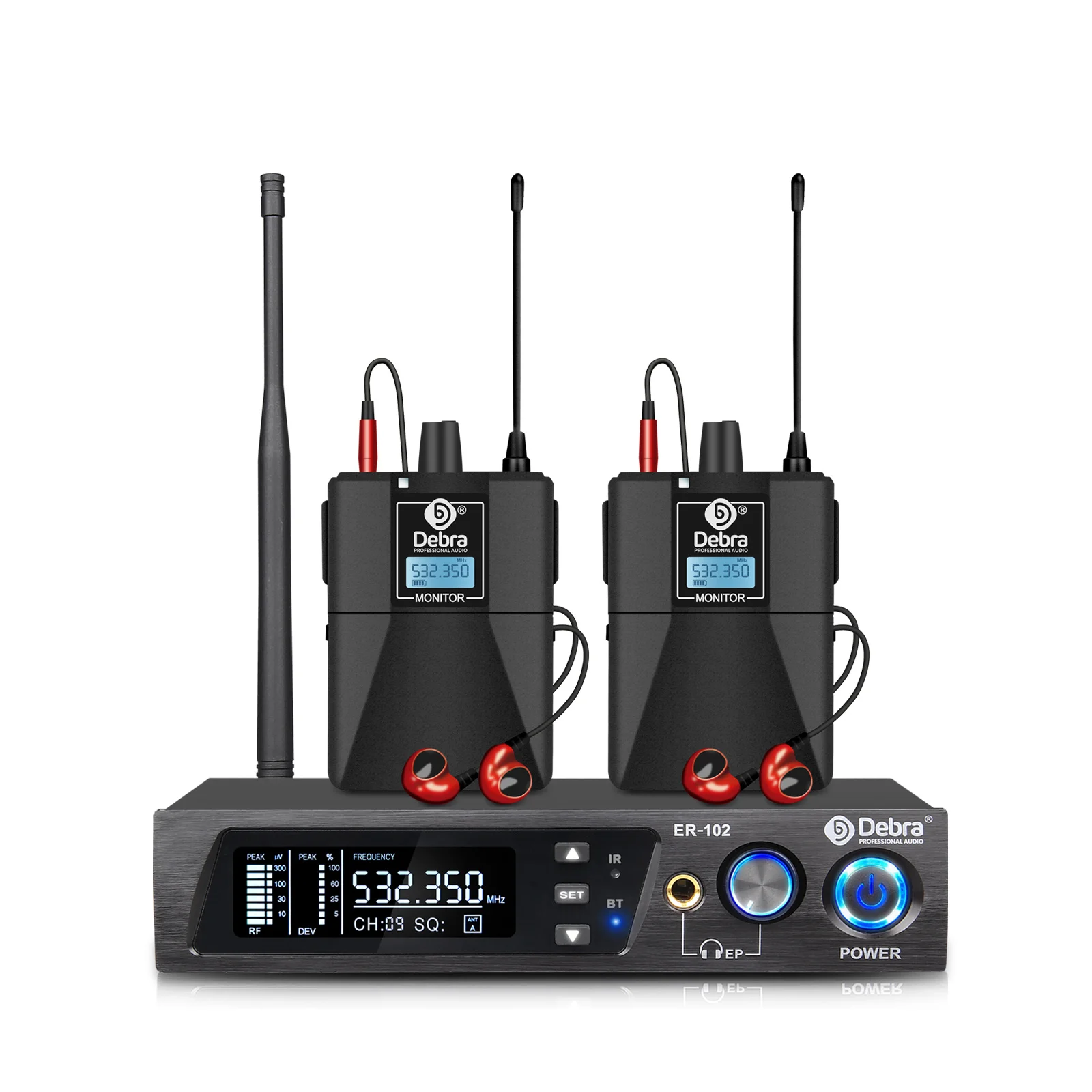 Audio Wireless in Ear Monitor System Headset Microphone Plastic Box for Microphone Sound Card for Online Singing Debra Audio