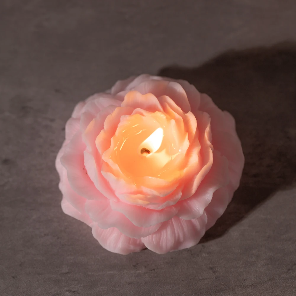 Rose Flower Ball Shape Fragrance Candle Rose Scented Candles Home Bedroom Geometric Decoration Ball Wax Fragrance Candle Gift