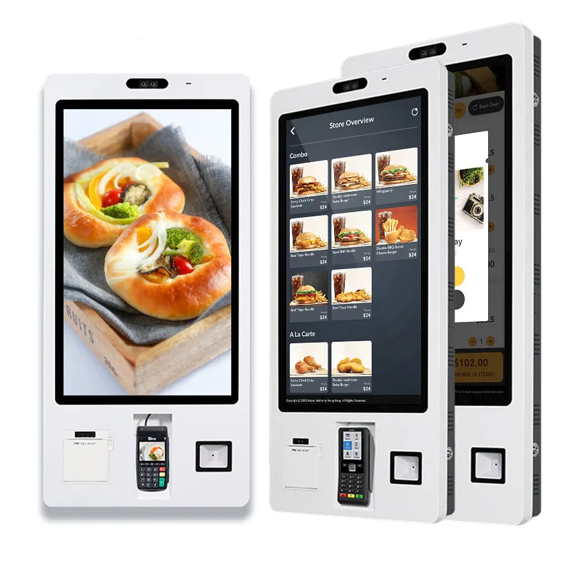 Customized Window Android System Self Service Ordering Kiosk for Restaurant Supermarket Bank
