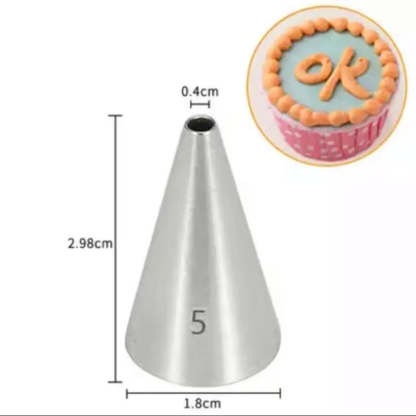 Small Framed Mouth Frosting Tip Muffin Cream Line Drawing Decorative Tools Round Hole Russian Pipe Nozzle