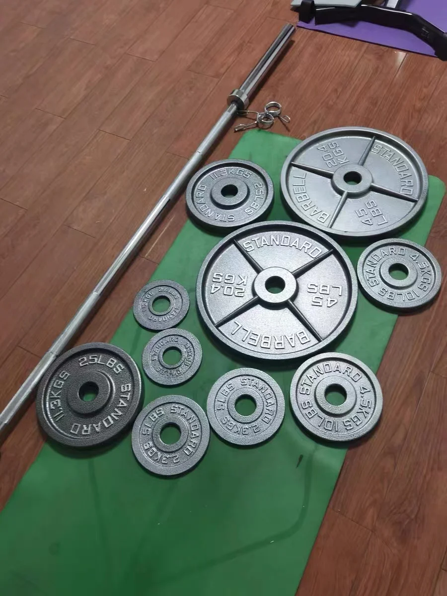 steel iron weight Plate commercial Cast Iron barbell weights multi gym equipment steel  set gym plates weight for sale