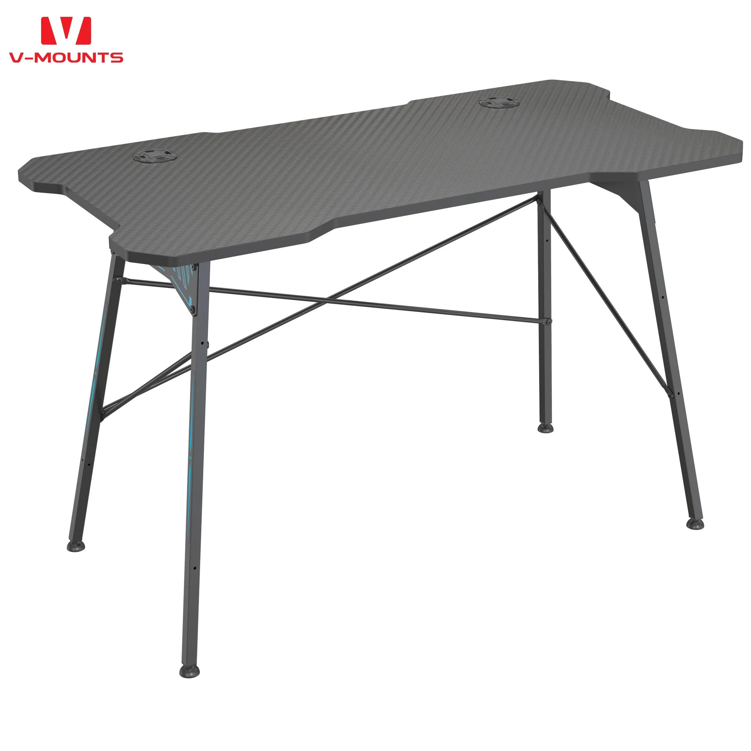 V-образный настольный компьютерный стол с эргономичным игровым столом для домашнего офиса и спальни проволочными отверстиями уникальным узором в рамке