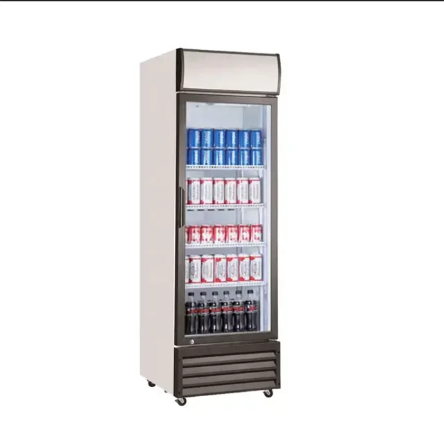 Vertical Upright drink Freezer Display Beverage  Cooler Refrigerator Showcase Glass Door