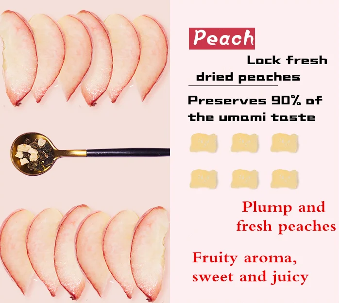 Частная этикетка органические сушеные фрукты свободный лист белый персиковый Улун чай, ароматный чай