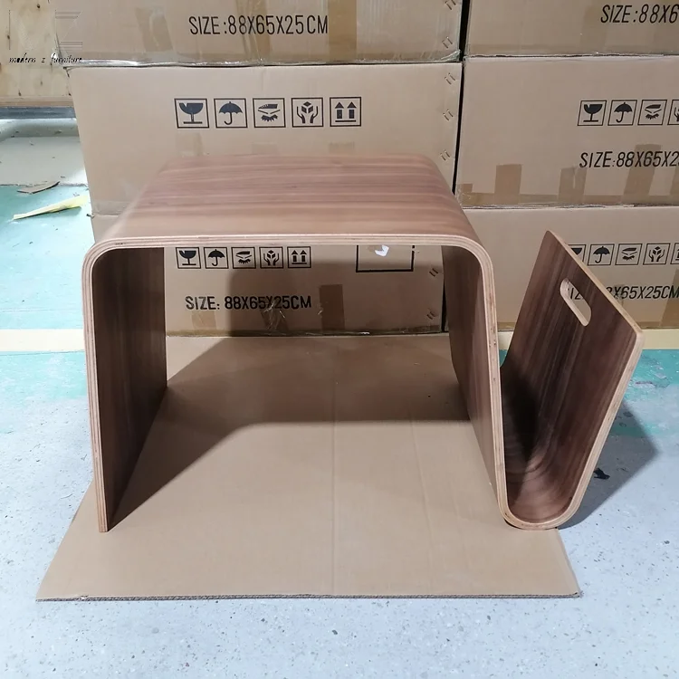 Customized Size Side Table Living Room Furniture Mid Century Modern Solid Walnut Color Wood Plywood Coffee Table