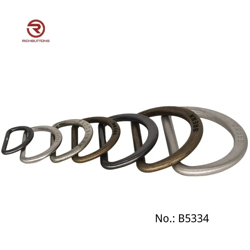 Factory With GRS Certificate Custom Shape Adjust Round Buckle D Ring for Bag Plating Metal