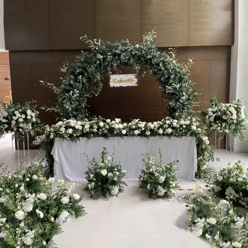Wedding Table Decoration Wedding Flower Runner Silk Table Arrangements Flower Row Greenery Runner Greenery Garlands