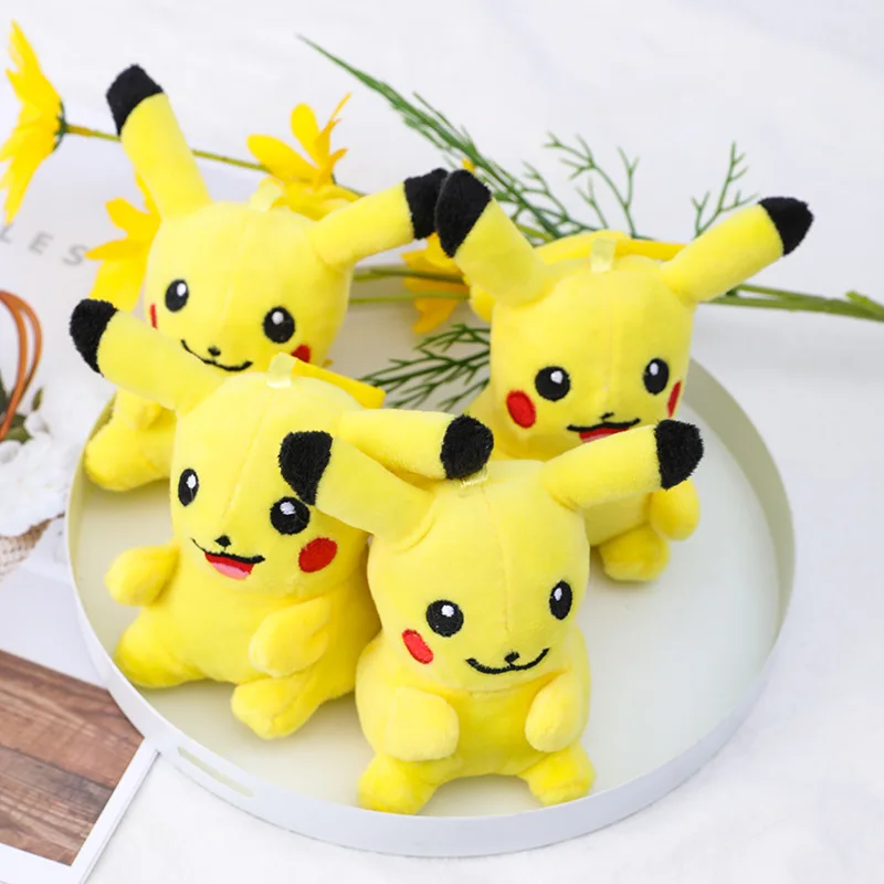 10cm Anime Cute Mimikyu Keychain Plush Stuffed Pikachu Gengar Cartoon Toys Soft Stuffed Animal Toy Doll Gift