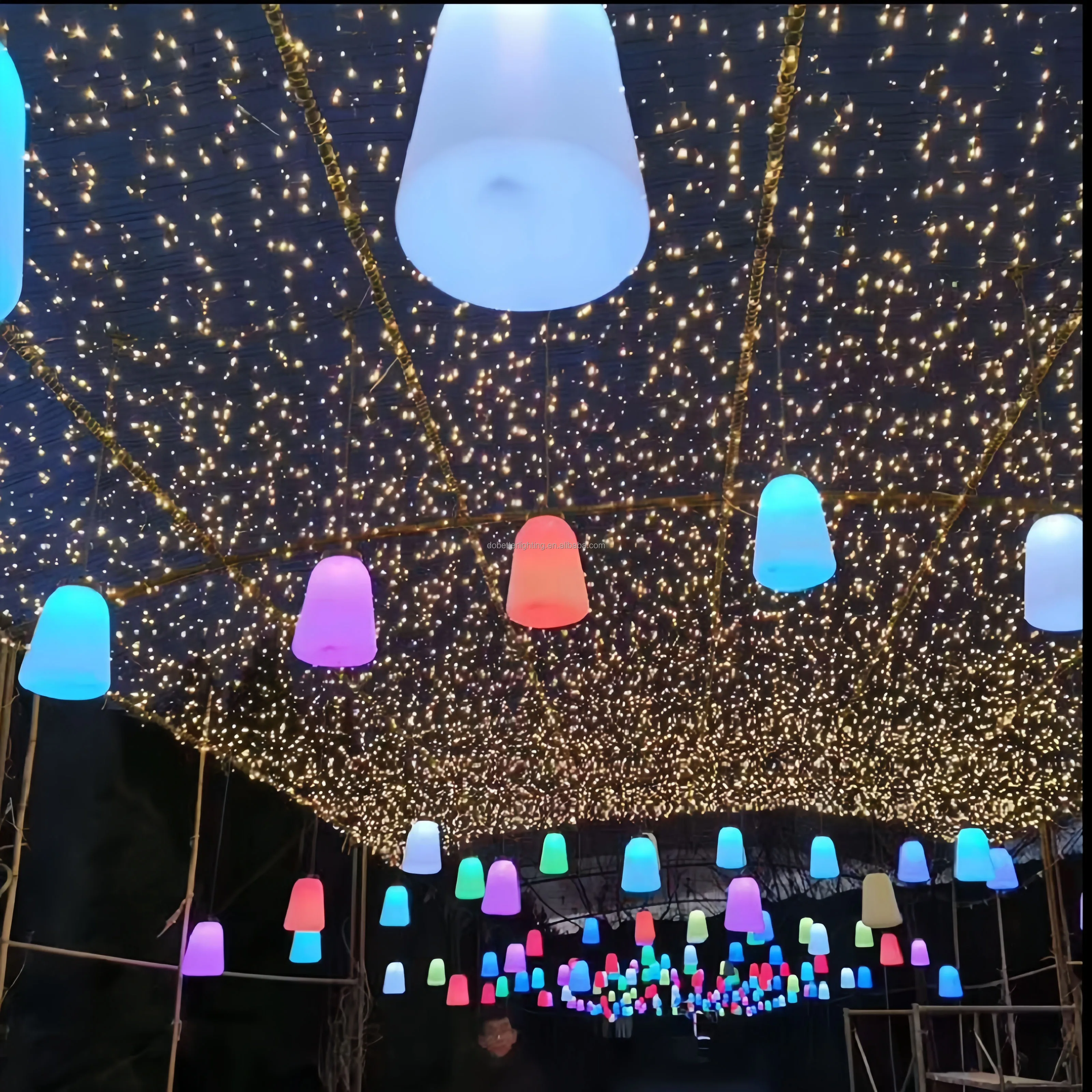 LED Interaction Christmas /Wedding/Tree /Ceiling Decoration Blow Ball Light with Music Forest Breathing Light