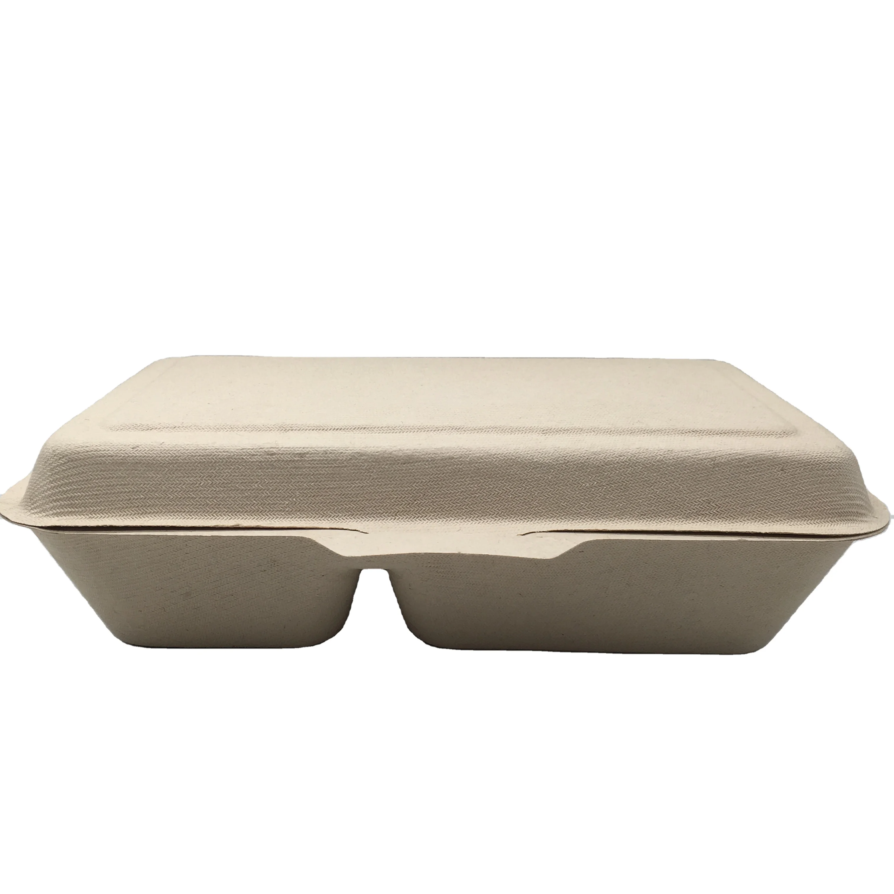
Disposable Compostable Stackable Wheat Straw Fiber Lunch Box With 2 Compartment 