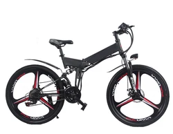 48V 10AH Folding Electric Mountain Bike Integrated Wheel 400W Max Motor