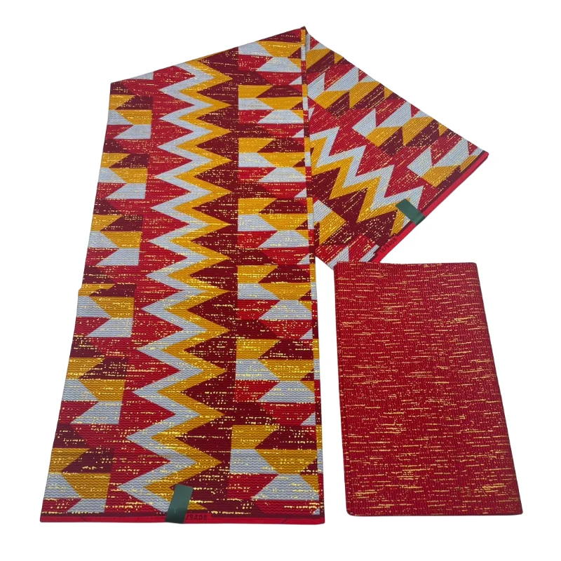 100% cotton block prints Africa wax fabric  Ankara wax prints gold kente fabric