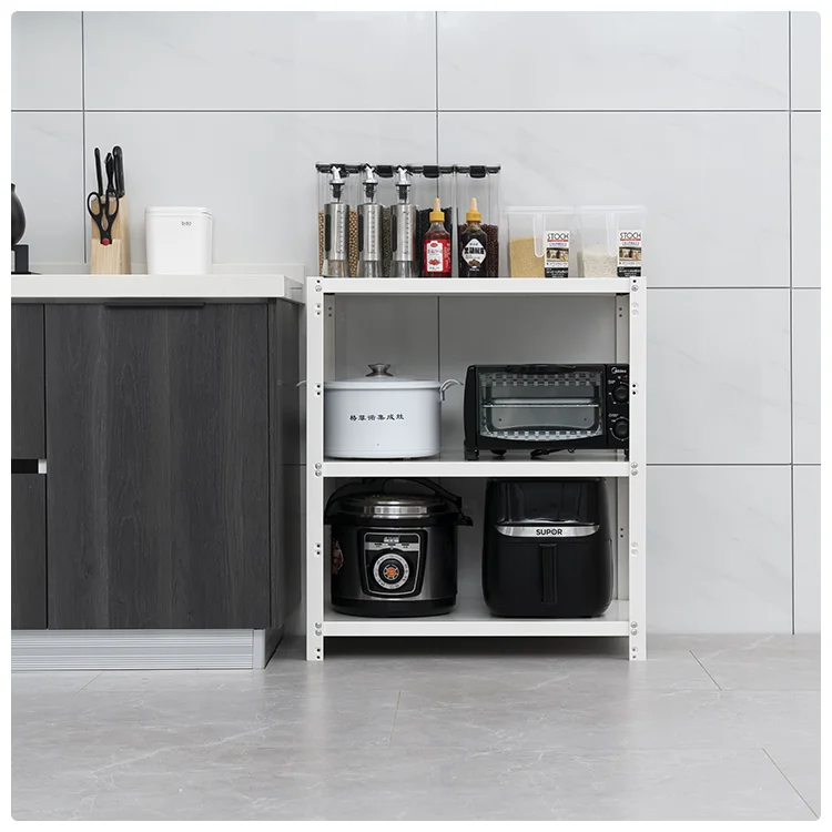 New design Metal Frame 3 Layer Storage Rack Adjustable Shelf Stacking Racks Home Storage Shelving Garage Shelving