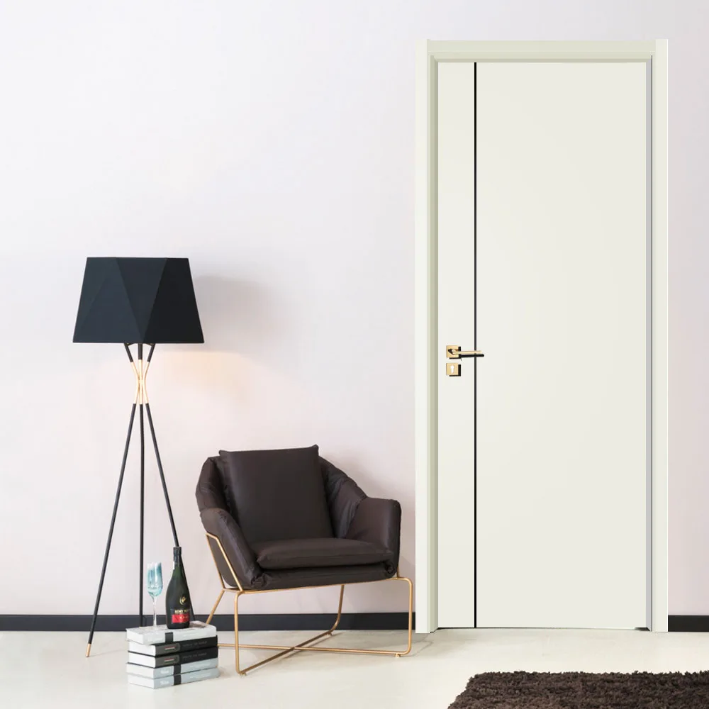plywood solid wood veneer  bedroom door steel wooden flush door for hotel