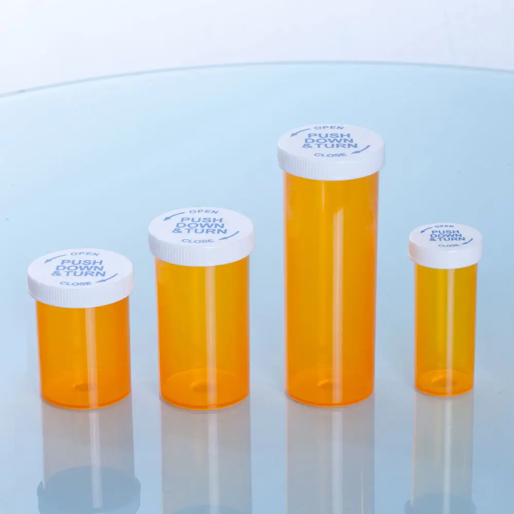 60 Dram Orange Plastic Pill Bottle Pharmacy Pill Vials Container With Robotic Vial