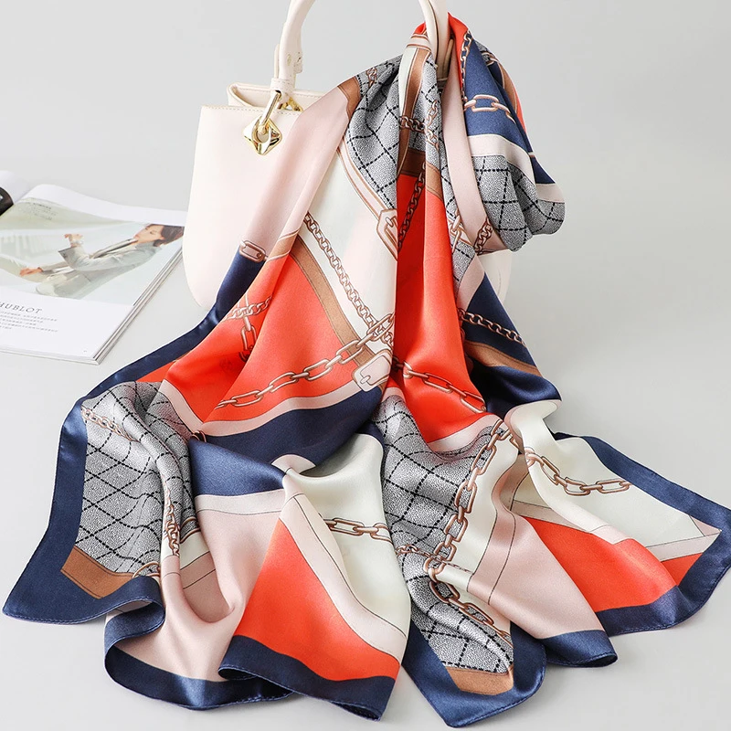 high quality 100% mulberry silk scarf hijab shawls 12/16/19mm silk print scarf for women