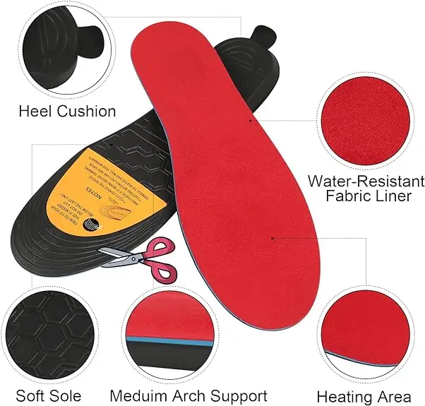 Winter  Battery Powered Heating Insole Remote Control Foot Warmer for Hunting Camping Hiking Electric Heated Insoles
