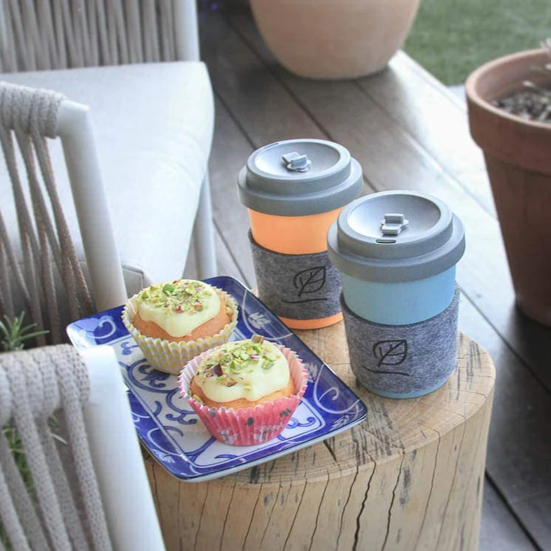 Lightweight Portable Coffee Cup Holder Travel cup Sleeve Heat Resistant felt coffee cup sleeve