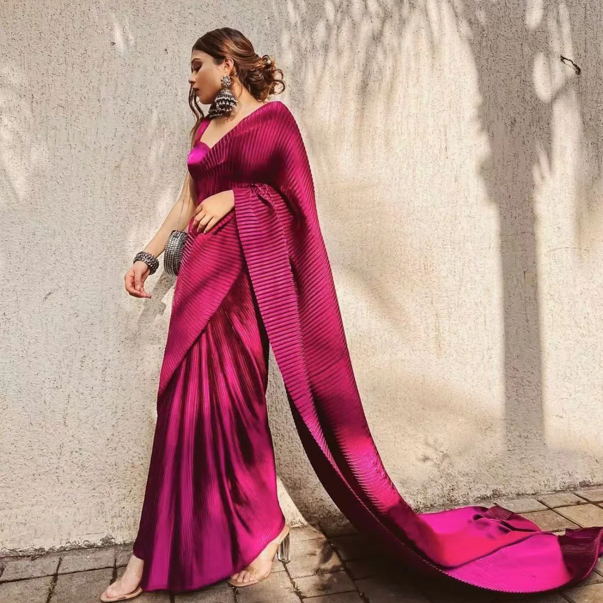 Hot Selling  Pleated Fabric 100 Polyester Knit Jersey Pleated Fabric For Dress