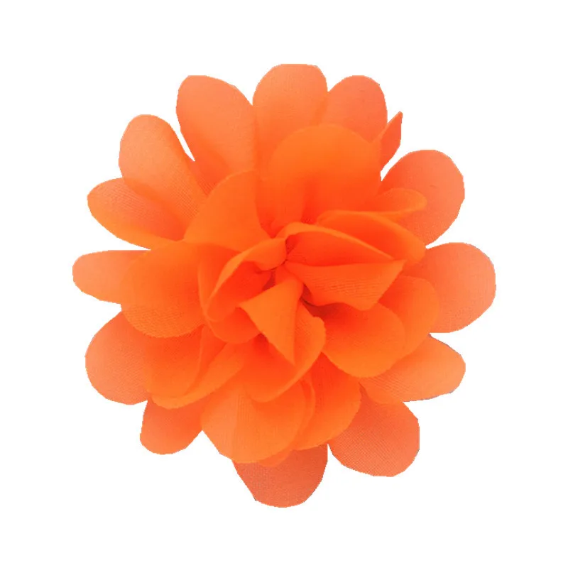 Цветок для волос для девочек, повязки на голову, 2 дюйма, тканевые шифоновые цветы без зажимов, аксессуары для волос для девочек, 30 цветов на выбор