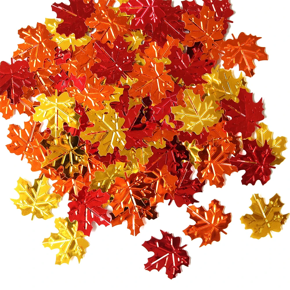 Thanksgiving Confetti Fall Foil Confetti Maple Leaf Autumn Table for Halloween, Christmas, Wedding Throwing Confetti Decoration