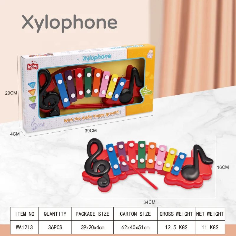 2024 High Quality children Educational music Toys  baby funny  Music Instrument Toy musical note shape plastic Xylophone toy