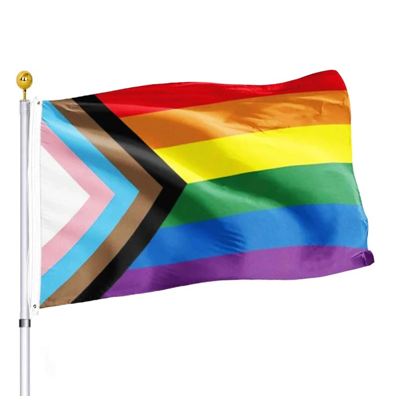 Wholesale Rainbow Banners 100% Polyester Light Flying Outdoor Indoor Lesbian LGBT Flags Gay Pansexual Progress Pride Flag