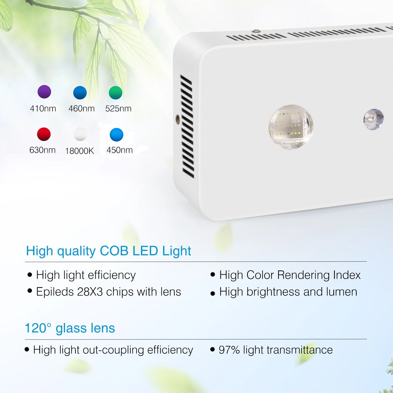 Marine Plants COB LED Grow Light Full Spectrum Aquarium LED Lighting