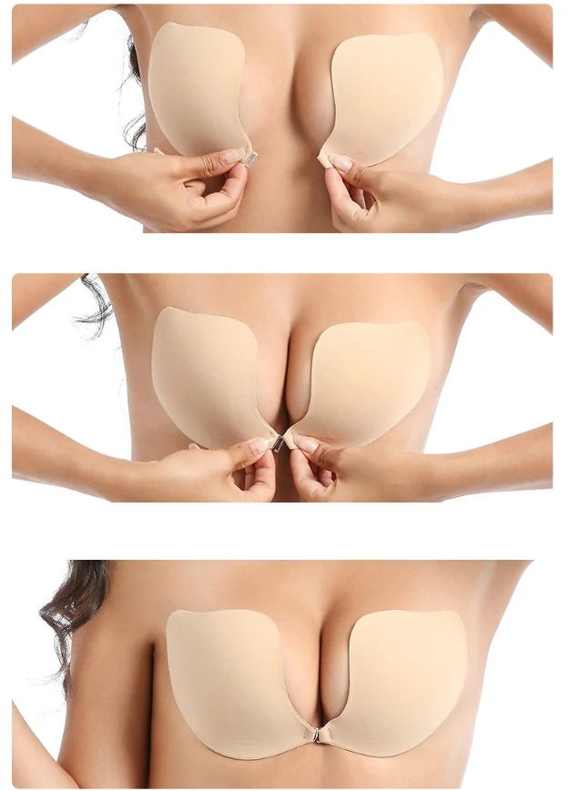Pushup Bra Girls Sexy Strapless Thin Deep v Mango Shape Breathable Breast Enhancement Front Close Wedding Bra